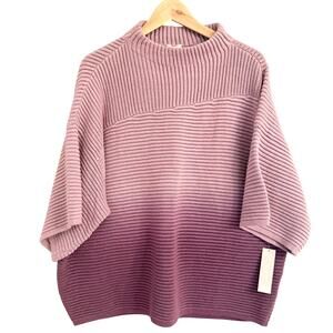 Chico’s Color Effect Mock Neck Pullover Sweater Size 3 (XL) Violet Ice NEW